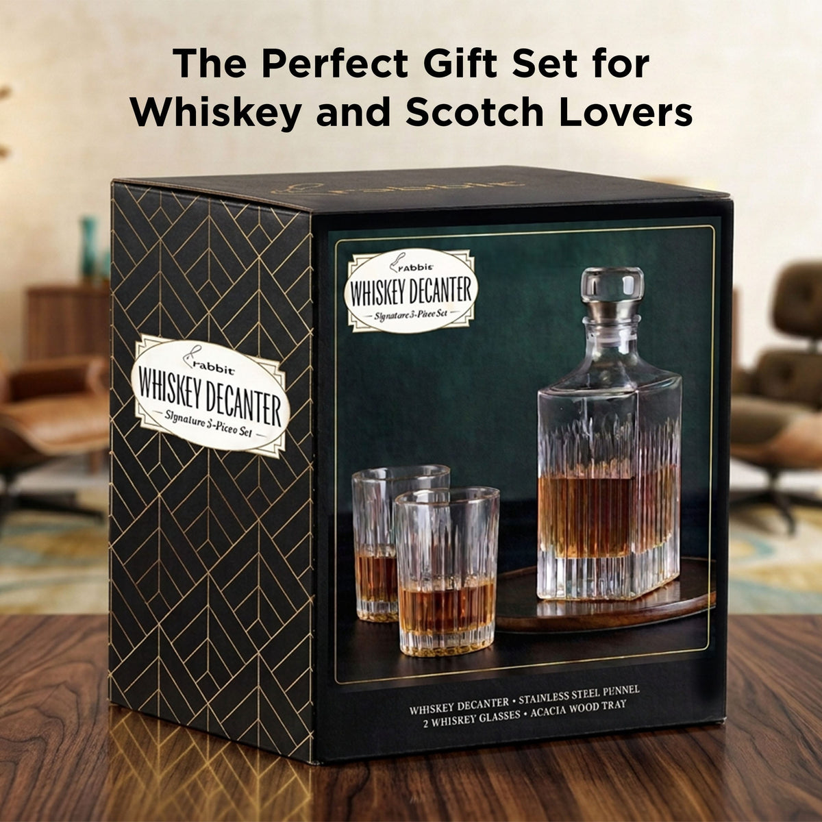 4-Piece Whiskey Decanter Set