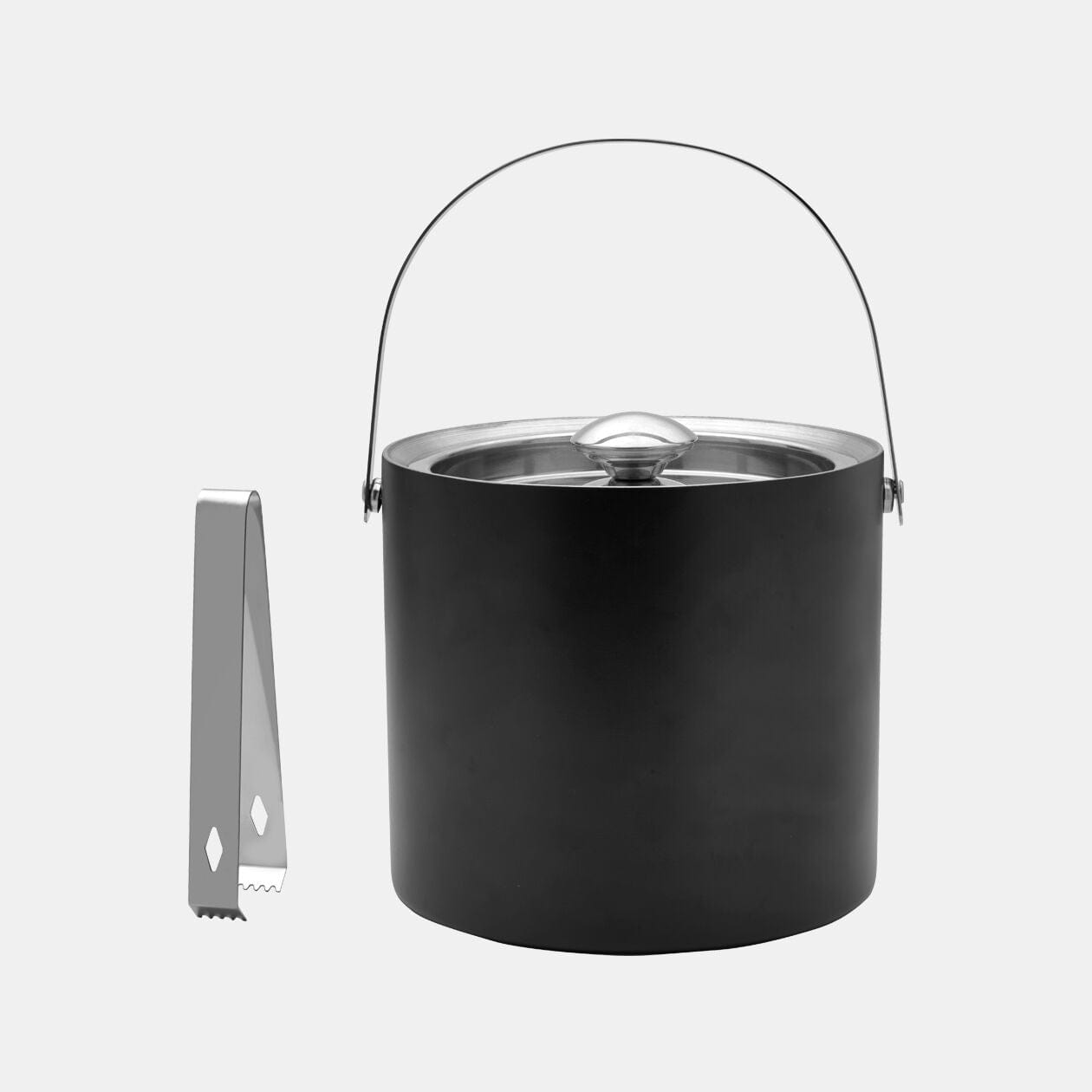 HOUDINI MATTE BLACK ICE BUCKET W-TONGS