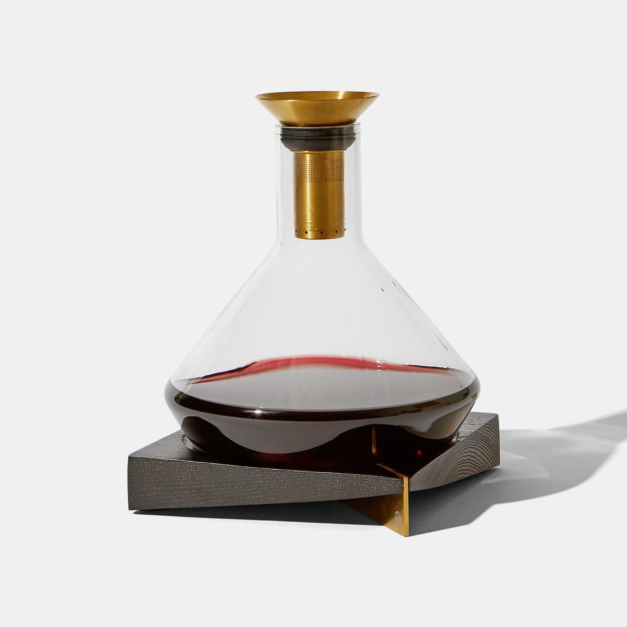 Glass Decanter & Wood Base