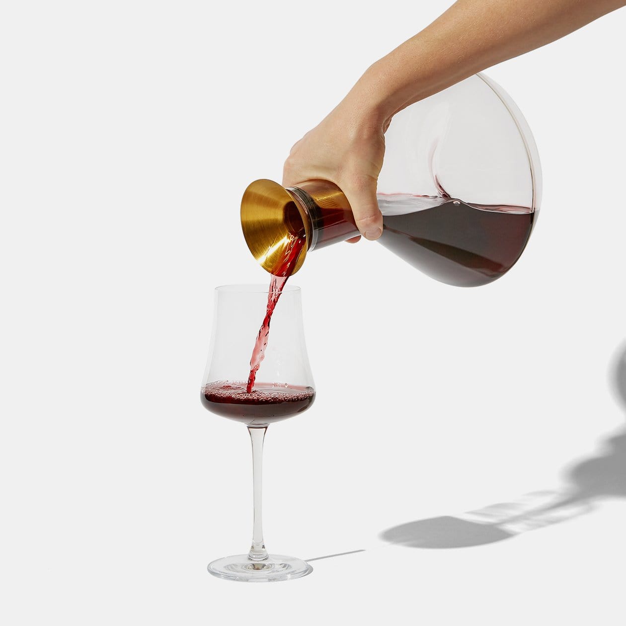 Glass Decanter & Wood Base