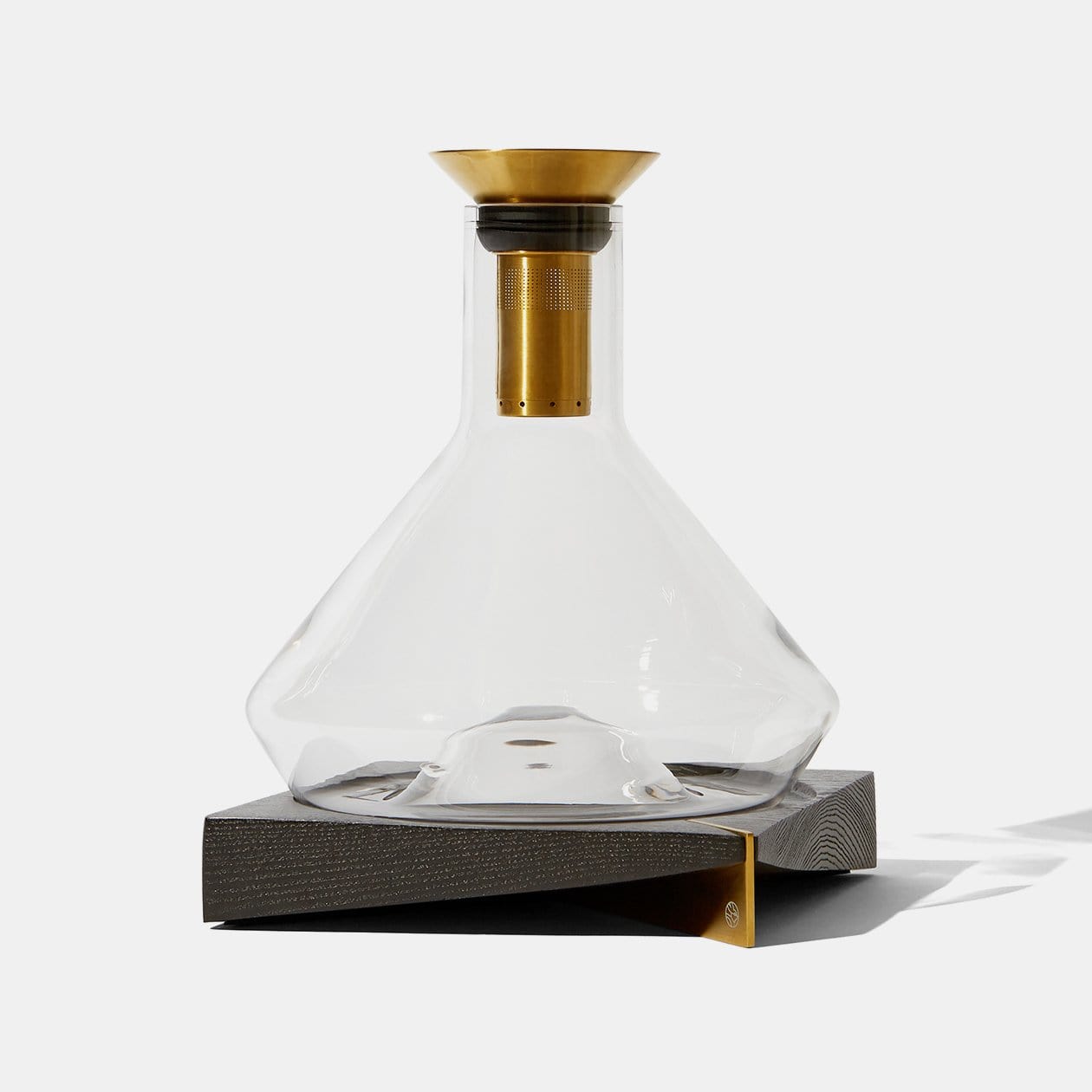 Glass Decanter & Wood Base