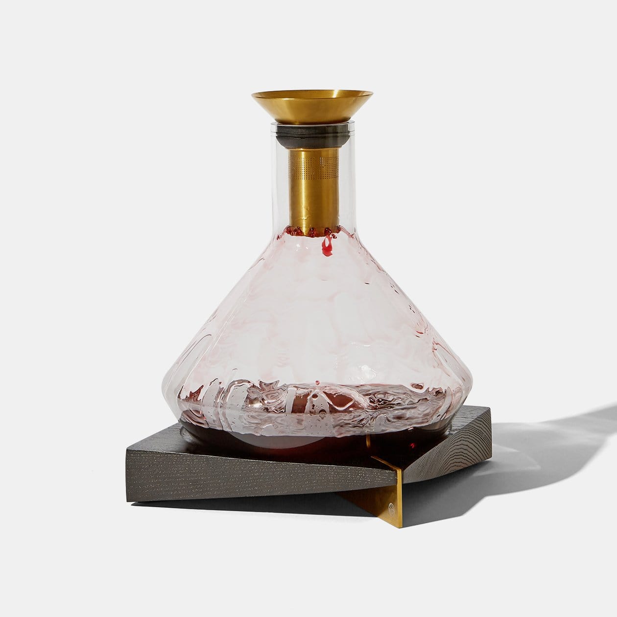 Glass Decanter & Wood Base
