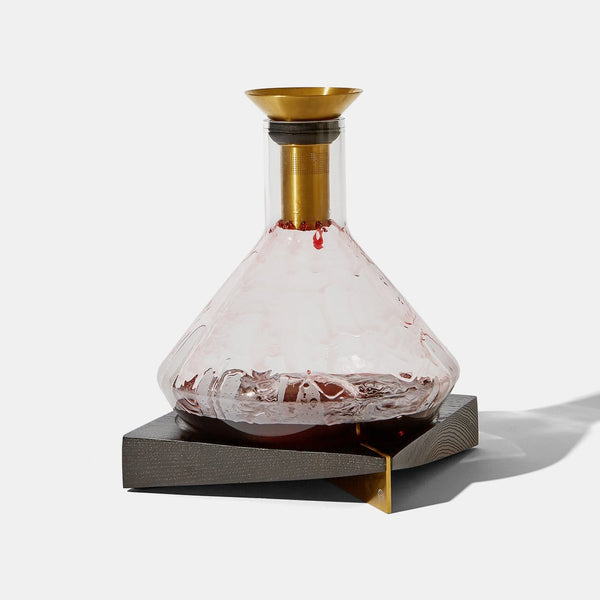 Glass Decanter & Wood Base